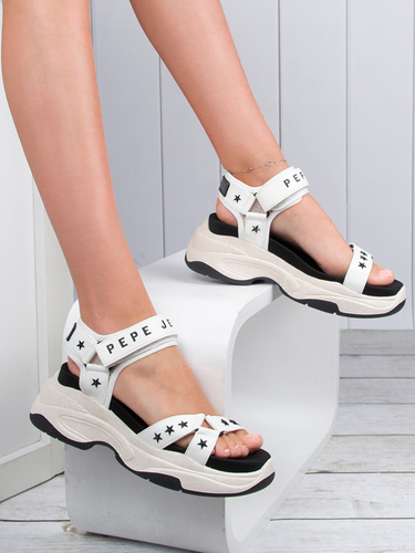 Pepe Jeans White Grub Star Sandals