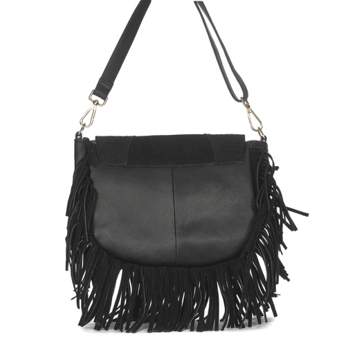 Piti Cuiti Women's Crossbody Bag Black with Tassels