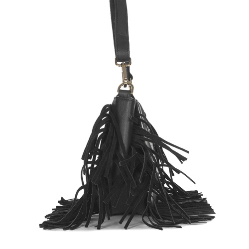 Piti Cuiti Women's Crossbody Bag Black with Tassels