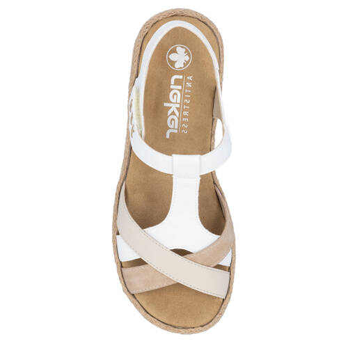 Rieker Women's Beige White Beige Sandals 