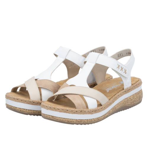 Rieker Women's Beige White Beige Sandals 