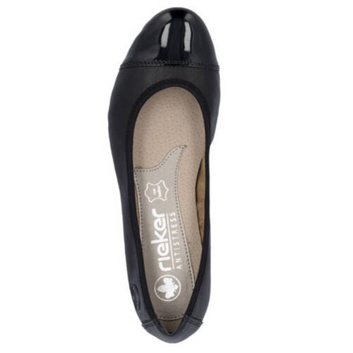 Rieker Women's Black Leather Ballerina