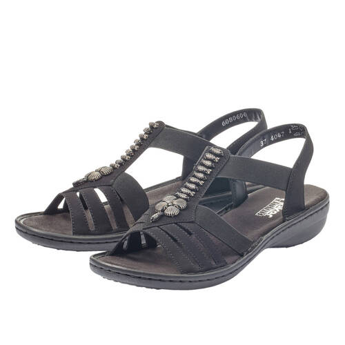 Rieker Women's Black Sandals 