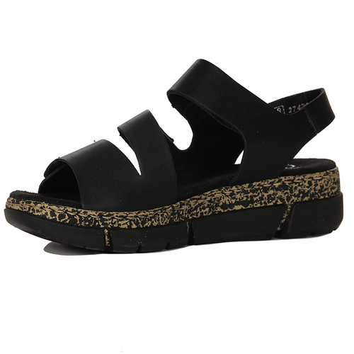 Rieker Women's Black Sandals Platform