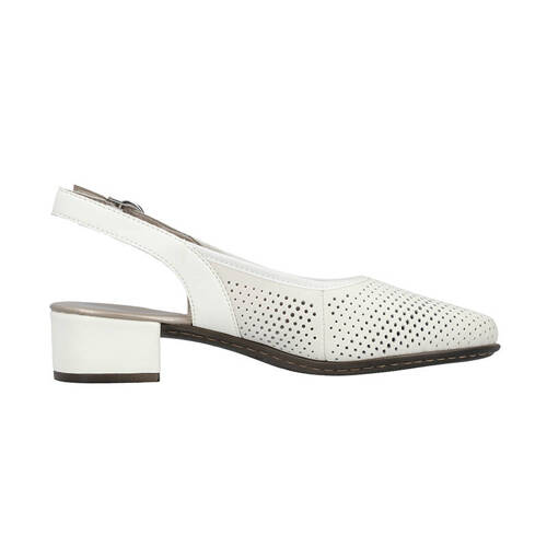 Rieker Women's Openwork White Half Shoes