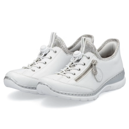 Rieker Women's White And Silver Sneakers