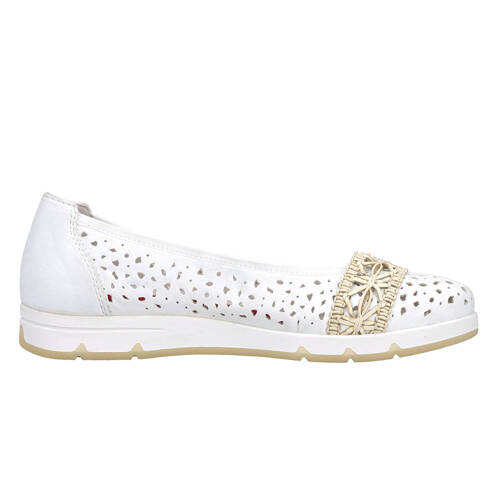 Rieker Women's White Leather Ballerinas