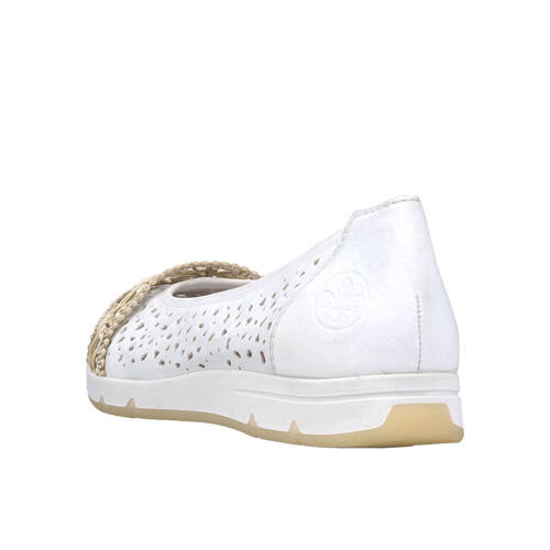 Rieker Women's White Leather Ballerinas