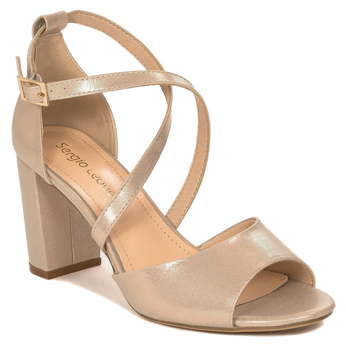 Sergio Leone SK865 Satin Gold Sandals