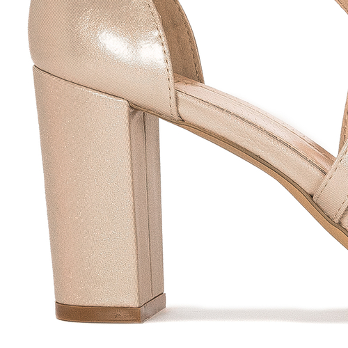 Sergio Leone SK865 Satin Gold Sandals