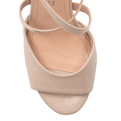 Sergio Leone Women's Sandals On A High Heel Beige