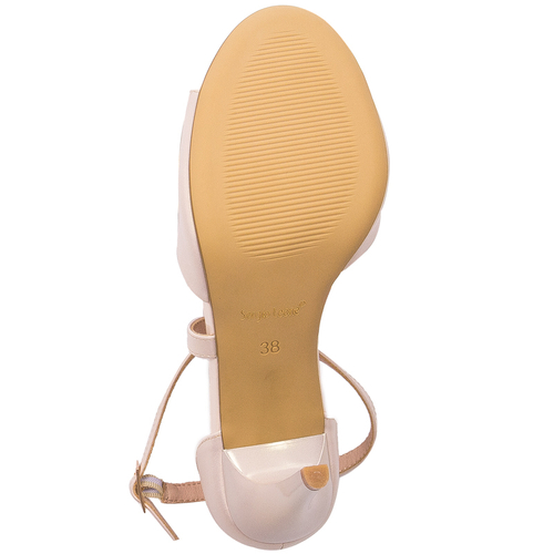 Sergio Leone Women's Sandals On A High Heel Beige Pearl