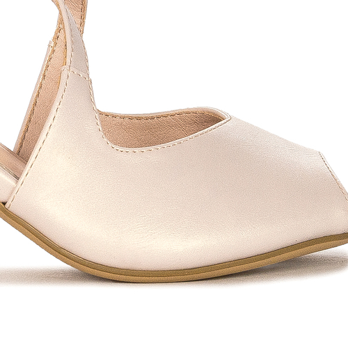 Sergio Leone women's Beige Pearl sandals