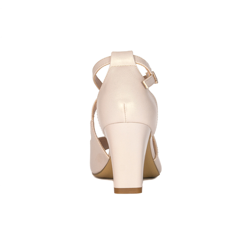 Sergio Leone women's Beige Pearl sandals