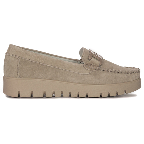 Shoes Loafers Suede Leather Filippo Beige