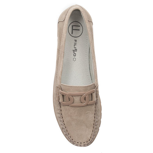 Shoes Loafers Suede Leather Filippo Beige