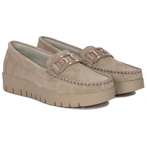 Shoes Loafers Suede Leather Filippo Beige