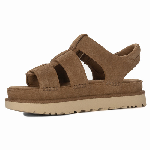 UGG Women's Leather Sandals Goldenstar Strap Brown