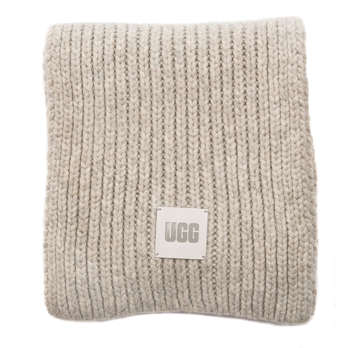 UGG Women's Scarf Light Gray 20166 Chunky Rib Knit