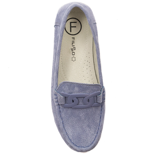 Women's Moccasins Filippo leather nubuck blue