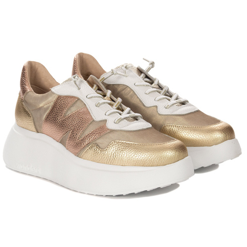 Wonders Women's Platform Half Shoes Gold