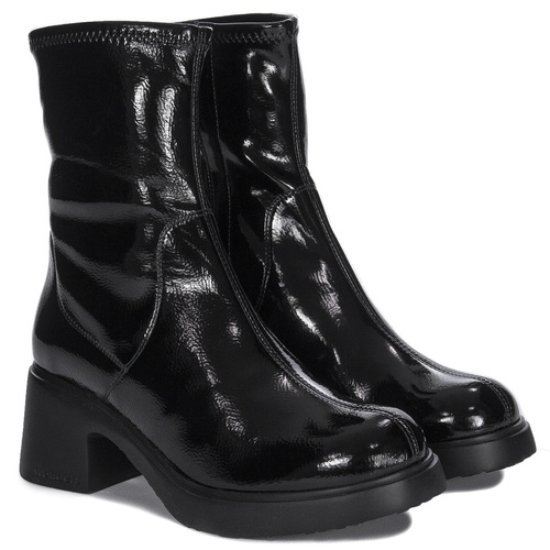 Wonders Women's patent leather boots insulated Krinkle Negro