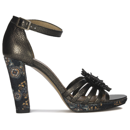 Maciejka Sandały Na Obcasie Damskie Grafit