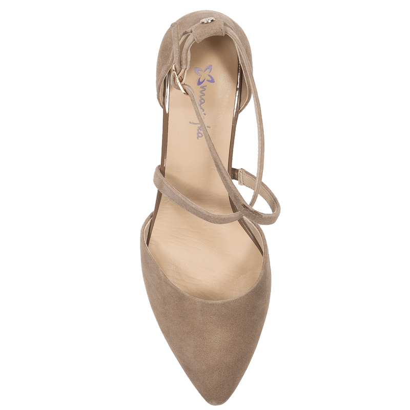Maciejka Elegant Suede Pumps With Straps Beige K6807-04/00-1