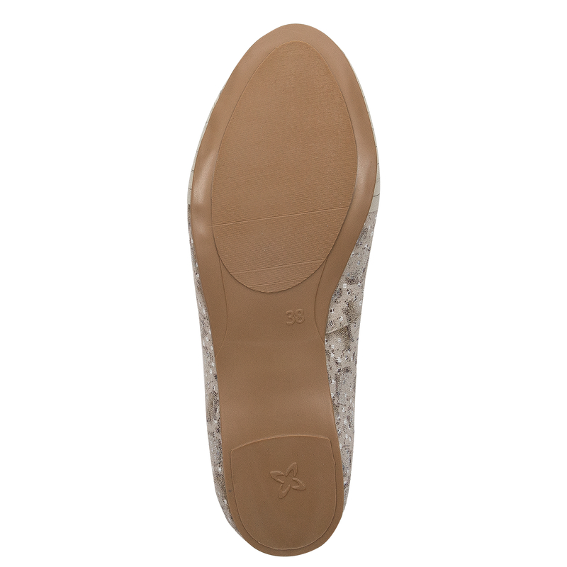 Maciejka 04016-25/00-5 Beige + Gold Ballerinas