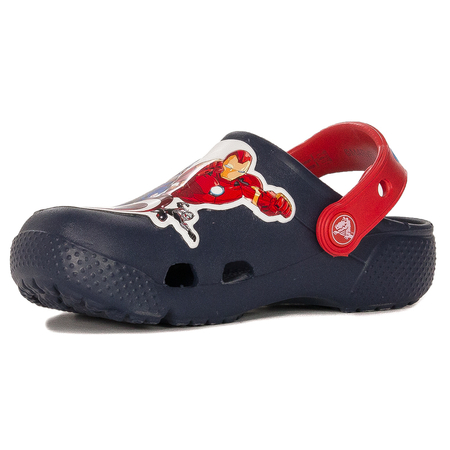 Crocs Children Slides Navy Avengers Patch