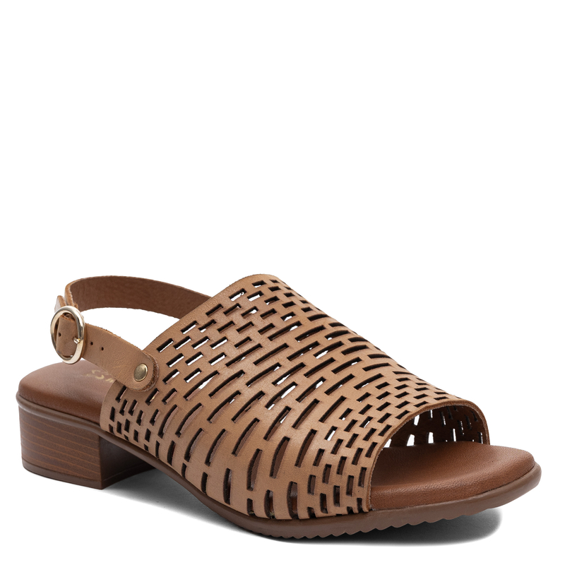 Maciejka Leather Openwork Sandals Beige E7392-04/00-1
