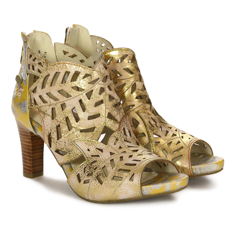 Laura Vita Women's Leather Sandals Gold