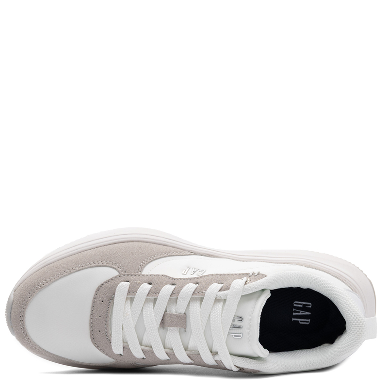 GAP Sneakersy Damskie na Platformie z Materiału Białe GPW6155300061