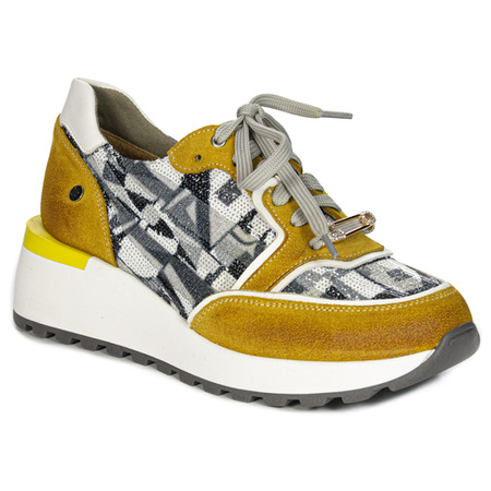 Maciejka Women's Leather Yellow Sneakers