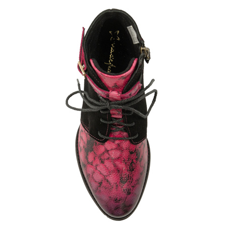 Maciejka Women's Leather Boots Pink and Black