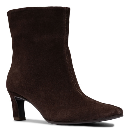 Boccato Women's Leather Velvet Brown Ankle Boots