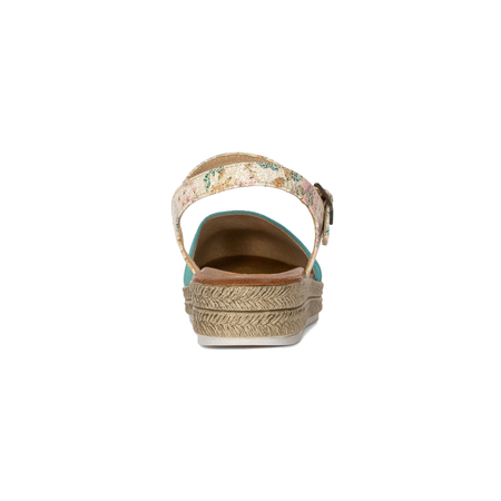 Maciejka Suede Leather Sandals Closed-Toe Platform Turquoise 03065-06/00-5
