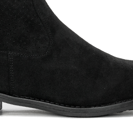 S.Barski Openwork Flat Black Boots