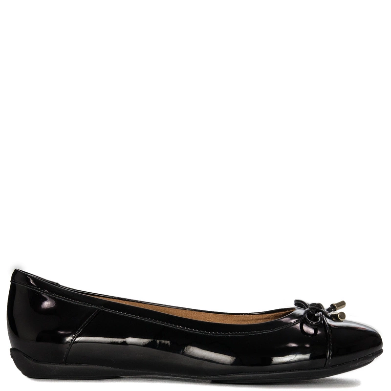 Geox Women's lacquered ballerinas with bow Black black