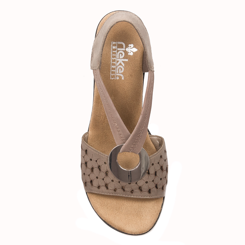 Rieker Seal Altgold Beige Sandals 64677-64