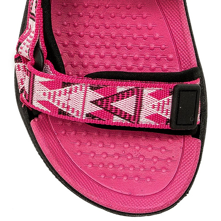 Lee Cooper Sandały dziecięce dziewczęce na rzepy Black Fuxia