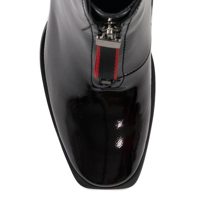 S.Barski Women's boots ankle boots black lacquered