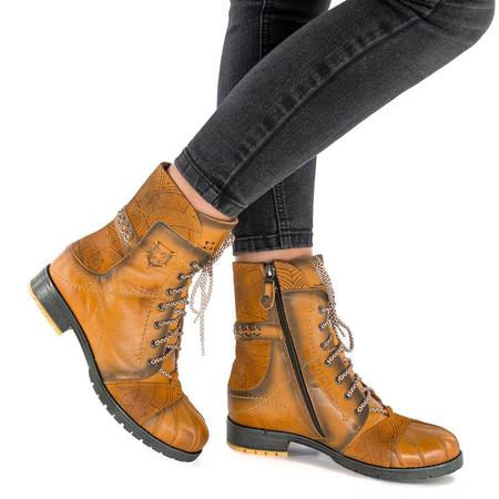 Maciejka 03961-07/00-4 Yellow Lace-up Boots