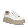 Filippo Leather Women’s Sneakers On Platform Figure-Enhancing Low Shoes White-Beige DP7537-26-WH-BE