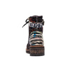 Laura Vita Skórne Botki Damskie Patchworkowe Sznurowane Wielokolorowe Noir KLEO-015-NOIR