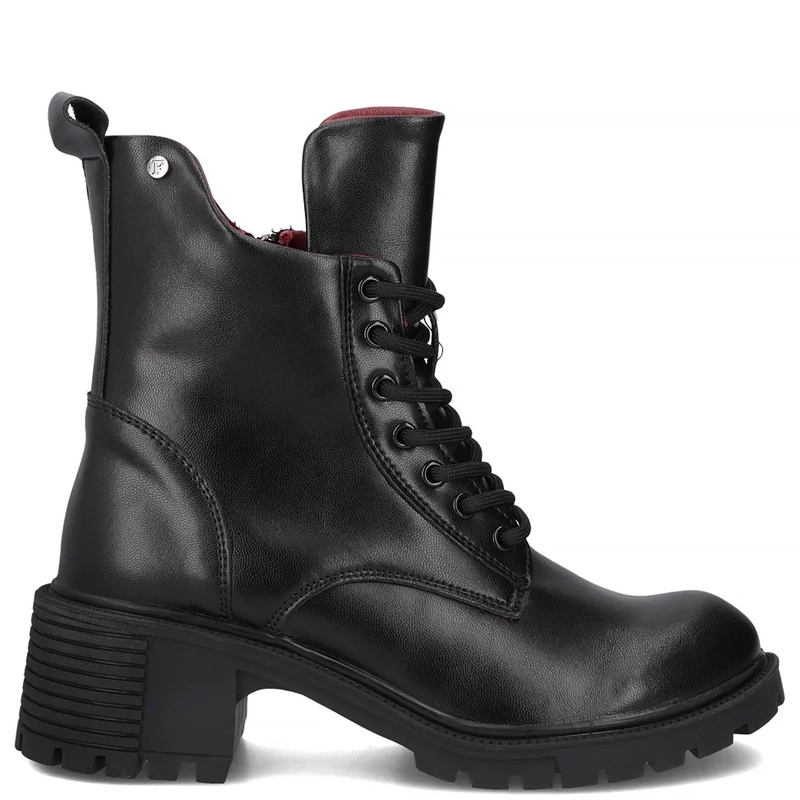 Filippo Women's Insulated Leather Ankle Boots with Block Heel Black DBT6501-26-BK