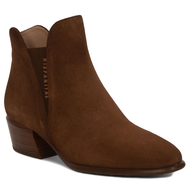 Hispanitas Women's Brown Ankle Boots with Heel