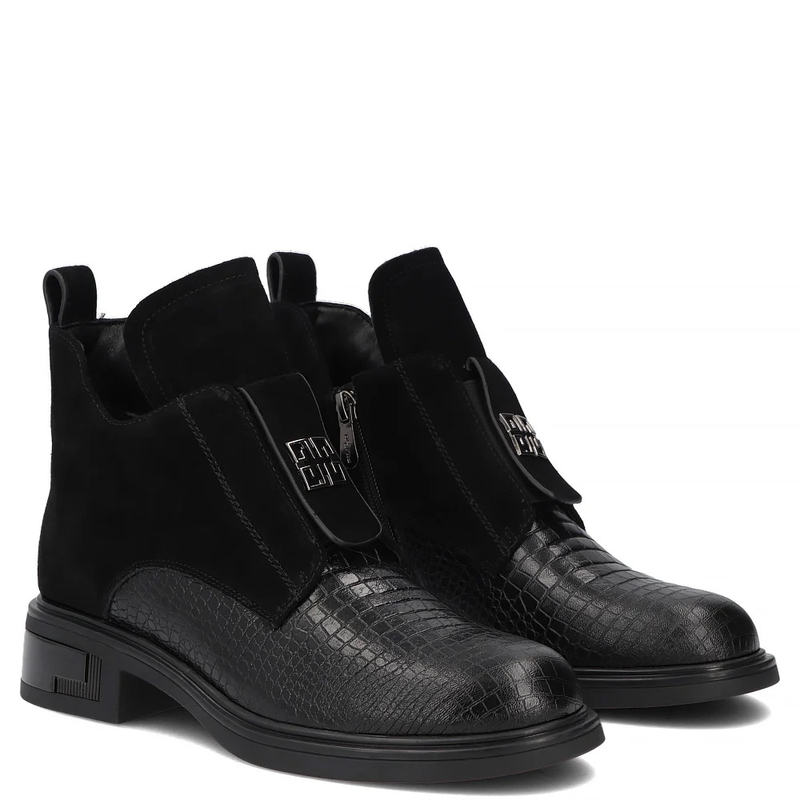 Filippo Leather Ankle Boots Black DBT8201-26-BK