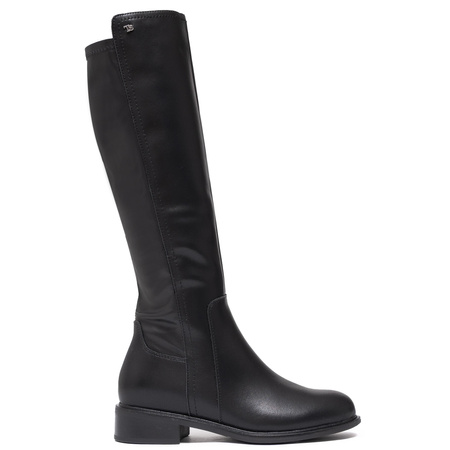 T. Sokolski Leather Women’s Knee-High Boots With Side Zip Black HX-Z25-179-BLK