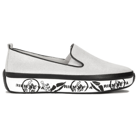 S.Barski Women's Low shoes Leather Silver